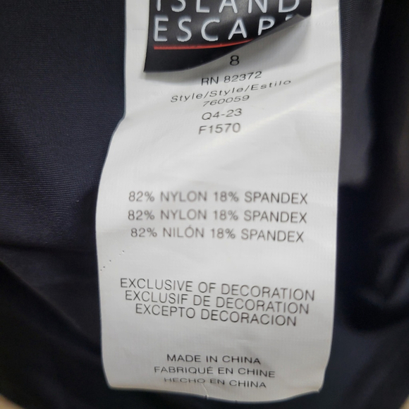 Island Escape Tummy Control Thigh Minimizer Skort Size 8 Women’s Black NWT - Picture 8 of 9